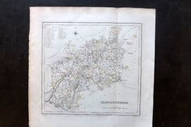 Lewis (Pub) 1842 British County Map. Gloucestershire