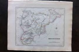 Lewis (Pub) 1842 British County Map. Merionethshire, Wales
