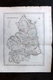 Lewis (Pub) 1842 British County Map. Northumberland