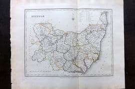 Lewis (Pub) 1842 British County Map. Suffolk