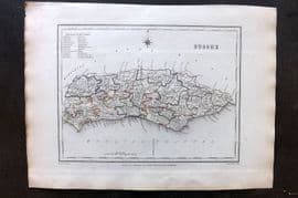 Lewis (Pub) 1842 British County Map. Sussex