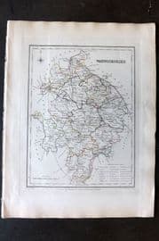 Lewis (Pub) 1842 British County Map. Warwickshire