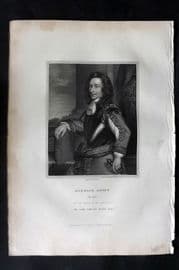 Lodge 1832 Antique Portrait Print. Algernon Sidney