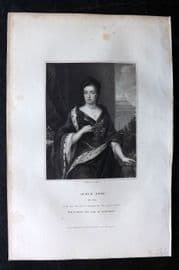 Lodge 1835 Antique Portrait Print. Queen Anne