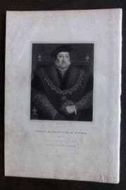 Lodge C1830 Antique Portrait Print. Charles Brandon, Duke of Suffolk