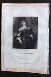 Lodge C1830 Antique Portrait Print. George Digby, Earl of Bristol