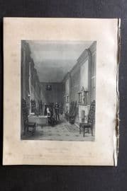 London Interiors 1844 Antique Print. Kensington Palace. Sussex Library