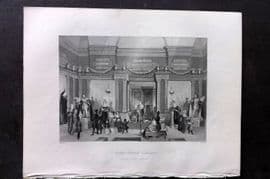 London Interiors 1844 Antique Print. Madame Tusaud's Exhibition