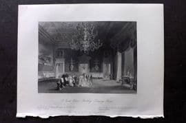 London Interiors 1844 Antique Print. St. James Palace. Birthday Dining Room