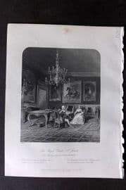 London Interiors 1844 Antique Print. The Royal Closet. St. James's