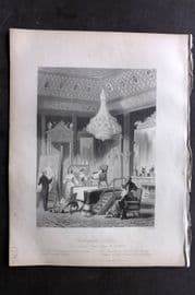 London Interiors 1844 Buckingham Palace. Princess Royal sitting for a Portrait