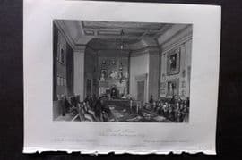 London Interiors 1844 Somerset House. Meeting of the Royal Antiquarian Soc.