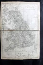 Lowry 1852 Antique Map. England and Wales