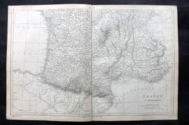 Lowry 1852 Antique Map. France in Departments