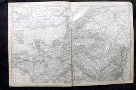 Lowry 1852 Antique Map. France - North East