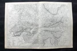 Lowry 1852 Antique Map. Germany - South East