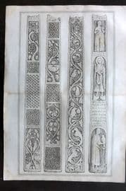 Lysons 1816 Antique Folio Print. Ancient Obelisk in Bewcastle. Cumbria
