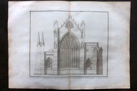 Lysons 1816 Antique Folio Print. Choir of Carlisle Cathedral. Cumbria