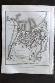 Lysons 1816 Antique Map. Plan of Whitehaven, Cumbria