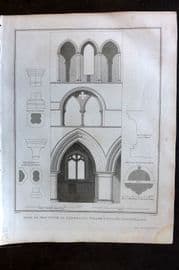 Lysons 1816 Antique Print. Choir of Lanercrost Priory Church, Cumberland