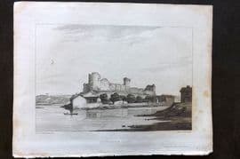 Lysons 1816 Antique Print. Cockermouth Castle. Cumberland Cumbria