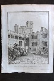 Lysons 1816 Antique Print. Court of Naworth Castle. Cumberland Cumbria