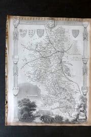 Moule C1840 Antique British County Map. Buckinghamshire