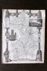 Moule C1840 Antique British County Map. Cambridgeshire