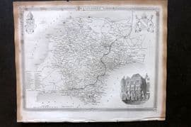 Moule C1840 Antique British County Map. Devonshire