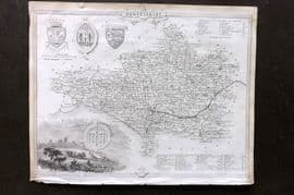 Moule C1840 Antique British County Map. Dorsetshire