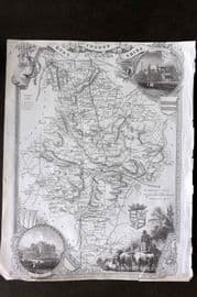Moule C1840 Antique British County Map. Huntingdonshire