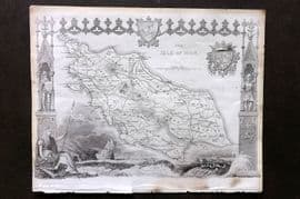 Moule C1840 Antique British County Map. Isle of Man