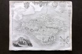 Moule C1840 Antique British County Map. Isle of Wight