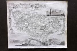 Moule C1840 Antique British County Map. Kent