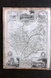 Moule C1840 Antique British County Map. Leicestershire