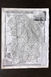 Moule C1840 Antique British County Map. Lincolnshire