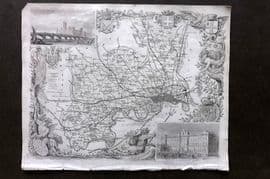 Moule C1840 Antique British County Map. Middlesex London