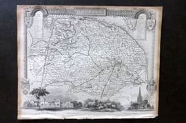 Moule C1840 Antique British County Map. Norfolk