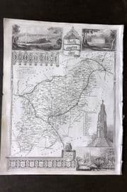 Moule C1840 Antique British County Map. Northamptonshire