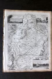 Moule C1840 Antique British County Map. Nottinghamshire