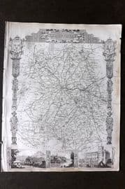 Moule C1840 Antique British County Map. Shropshire