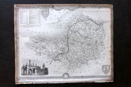 Moule C1840 Antique British County Map. Somersetshire