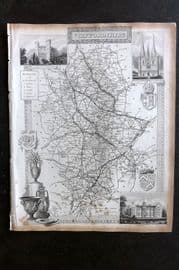 Moule C1840 Antique British County Map. Staffordshire
