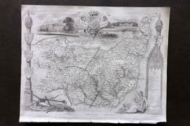Moule C1840 Antique British County Map. Suffolk