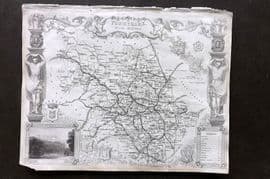 Moule C1840 Antique British County Map. Yorkshire West Riding