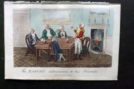 Munchausen & Cruikshank 1877 HC Satire. The Baron's Admonition in his Friends