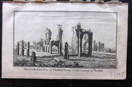 Newbery (Pub) 1770 Antique Print. Thetford Priory, Norfolk
