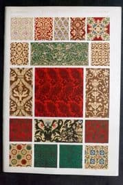 Owen Jones Grammar of Ornament 1910 Design Print. Elizabethan No. 3