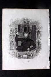 Payne 1844 Antique Portrait Print. Eugene Sue