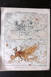 Philip 1908 Climate Map. Europe - Commercial & Population